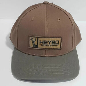 Heybo Brown/Olive Green Mens Snapback Hat With  Felt Deer Patch,NWT.